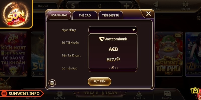 Rút tiền SUNWIN giúp game thủ tận hưởng trải nghiệm trọn vẹn